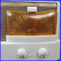 Emerson Tube Radio Model 511 Moderne AM White Plaskon Vintage 1940s Tested Works