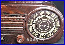 Fada Model 845 Cloud Brown Portable Tube Radio Vintage