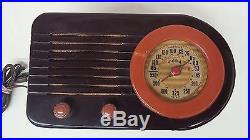 Fada Tube Radio Bullet Art Deco Catalin Bakelite Model 1000 Brown Maroon Vintage