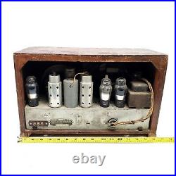 For Repair 1938 Vintage Tube Radio Crosley Super 8 Model 817 Wooden Tabletop