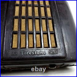 For Repair Rare Vintage Firestone Air Chief Tube Radio Bakelite 4-C-5 Portable