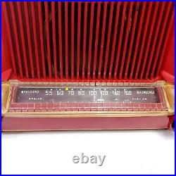 For Repair Vintage Philco Transitone Tube Radio Red 53-566 AM Tabletop MCM
