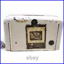 For Repair Vintage Philco Tube Radio Hippo 48-460 Ivory Bakelite Table AM 1948
