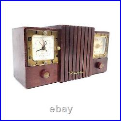 For Repair Vintage Regal Tube Radio Clock Wood MCM C-637 USA Tabletop AM