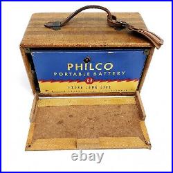 For Repair Vintage Tube Radio Portable Philco 40-81 1940's Battery Operated
