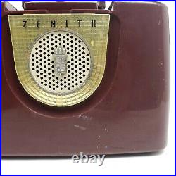 For Repair Vintage Tube Radio Zenith J402 Antique Bakelite Portable J402R Red
