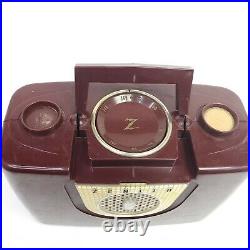 For Repair Vintage Tube Radio Zenith J402 Antique Bakelite Portable J402R Red