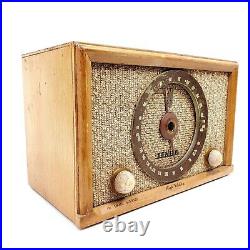 For Repair Vintage Zenith Tube Radio High Fidelity B835R AM/FM Oak Wood Tabletop