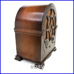 For Repair Vtg 1933 General Electric GE Cathedral Tube Radio K-52 Tombstone Wood
