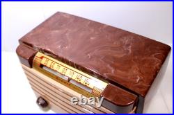 GEM MINT 1940s ORIGINAL COLOR VINTAGE OLD BENDIX SWIRLED MARBLED BAKELITE RADIO