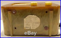 GREEN Fada #711 Dip Top Catalin Bakelite 1946 vintage vacuum tube radio- WORKS