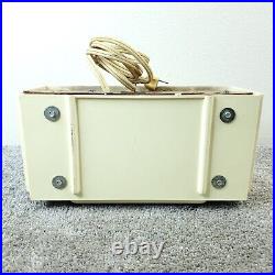 General Electric 573 Tube Radio Clock AM GE Vintage 1950's MCM White Working