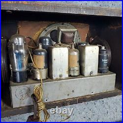 General Electric GD-60 Tube Radio Vintage Wood Pushbutton AM GE Not Working