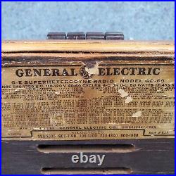 General Electric GD-60 Tube Radio Vintage Wood Pushbutton AM GE Not Working