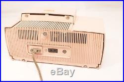 General Electric Radio C-416 Table Top Clock Pink Tube Vintage Retro 50s
