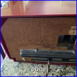 General Electric Tube Radio 548PH Vintage MCM Red Burgundy GE Works