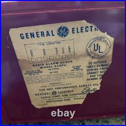 General Electric Tube Radio 548PH Vintage MCM Red Burgundy GE Works