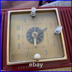 General Electric Tube Radio 548PH Vintage MCM Red Burgundy GE Works