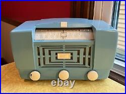 Gorgeous RCA Victor Vintage AM Tube Radio in Turquoise Blue 66X11 Tested/Works