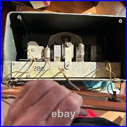 Hard To Find Vintage Crosley Dashboard Tube Radio Model 10-139 Aqua and Chrome