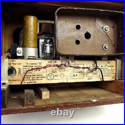 John Meck 5D7 Vintage Tube Radio AM Portable 1940's Brown Made In USA Works