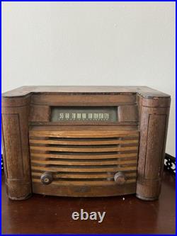 King Model 4602 Vintage Wooden Tube Radio All Original, AA5 Chassis, Untested