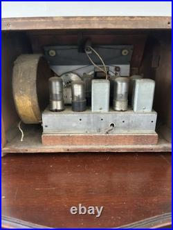 King Model 4602 Vintage Wooden Tube Radio All Original, AA5 Chassis, Untested