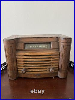 King Model 4602 Vintage Wooden Tube Radio All Original, AA5 Chassis, Untested