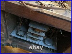 Large Antique Wood Tube Radio Table Ge Rca Victor Radiola R-9 Chassis Vtg Rare
