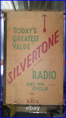 Large Vintage 1936 Silvertone Radio Original BOX RARE DISPLAY