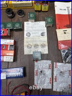 Lot Of Vintage Tube Radio Parts RCA GE HUDSON CLAROSTAT STANWYCK AEROVOX CORP GC