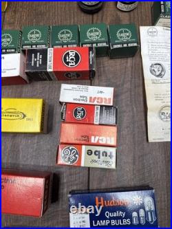 Lot Of Vintage Tube Radio Parts RCA GE HUDSON CLAROSTAT STANWYCK AEROVOX CORP GC