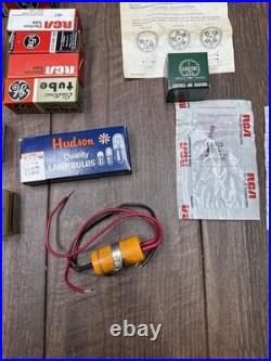 Lot Of Vintage Tube Radio Parts RCA GE HUDSON CLAROSTAT STANWYCK AEROVOX CORP GC