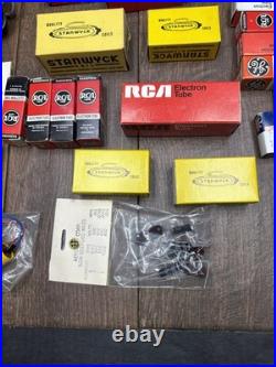 Lot Of Vintage Tube Radio Parts RCA GE HUDSON CLAROSTAT STANWYCK AEROVOX CORP GC
