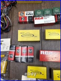 Lot Of Vintage Tube Radio Parts RCA GE HUDSON CLAROSTAT STANWYCK AEROVOX CORP GC