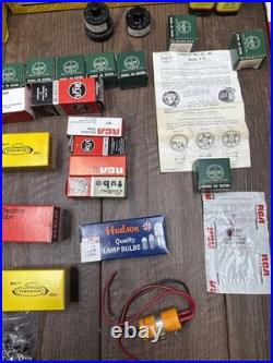 Lot Of Vintage Tube Radio Parts RCA GE HUDSON CLAROSTAT STANWYCK AEROVOX CORP GC