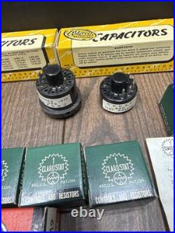 Lot Of Vintage Tube Radio Parts RCA GE HUDSON CLAROSTAT STANWYCK AEROVOX CORP GC
