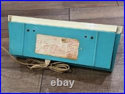MCM Blue Twin Speaker Retro Vintage 1960 Philco J846-124 AM Tube Radio Vintage