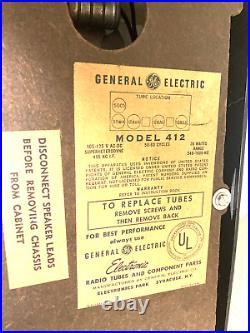 MCM VTG General Electric GE AM Bakelite Tube Radio Model # 412 Art Deco PROP