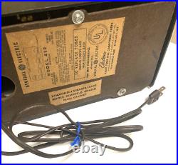 MCM VTG General Electric GE AM Bakelite Tube Radio Model # 412 Art Deco PROP