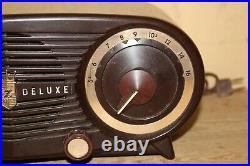 MCM Vintage 1952 Zenith Deluxe Owl Eyes Bakelite Tube Radio PLAYS/VIDEO