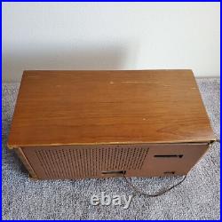 Magnavox Tube Radio FM-16 12AX7 AM/FM Vintage MCM Wood Phono Aux Working RARE