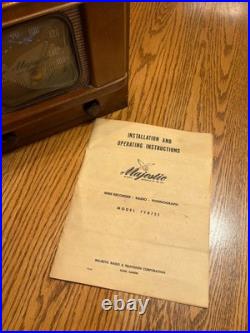 Majestic 7YR752 Tube Radio, Phonograph, & Wire Recorder, Vintage 1947, Rare