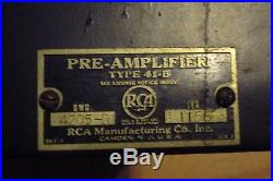 Matched pair vintage RCA 41-B/ 41B 1603 tube preamp 30' from new york radio c