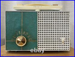 Mid Century Functional Philco Portable Teal Vintage Tube Radio (USA, 1960) Mid Century Functional Philco Portable Teal Vintage Tube Radio (USA, 1960)