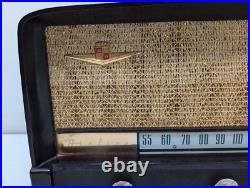 Montgomery Wards Airline Vintage Tube Radio Bakelite Twin Speaker Antique McM