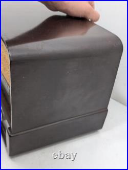 Montgomery Wards Airline Vintage Tube Radio Bakelite Twin Speaker Antique McM