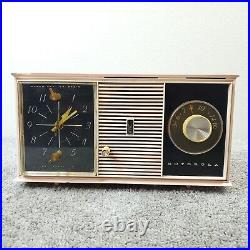 Motorola C24-P Tube Radio Clock AM Pink Vintage MCM Mid Century Modern Works