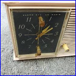 Motorola Model C24-P Tube Radio Clock AM Pink Vintage MCM Mid Century Works