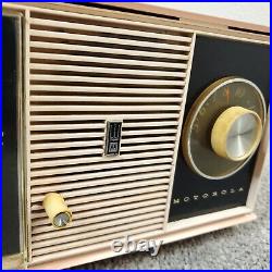 Motorola Model C24-P Tube Radio Clock AM Pink Vintage MCM Mid Century Works